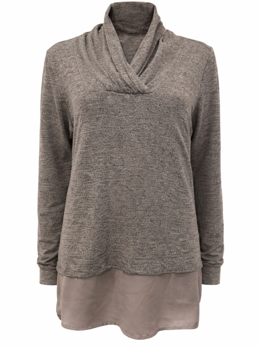 Papillon Blanc Layered Tunic Top | Cowl Neck | Soft Knit | Size Small